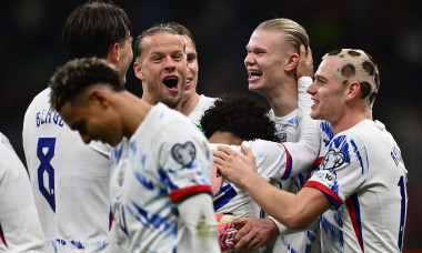 Erling Haaland (NOR) celebrates after scoring the goal of 1-3 during the FIFA 2026 World Cup Qualifying Round Matchday 10 between Italy and Norway at San Siro Stadium on November 16, 2025 in Milan, Italy.