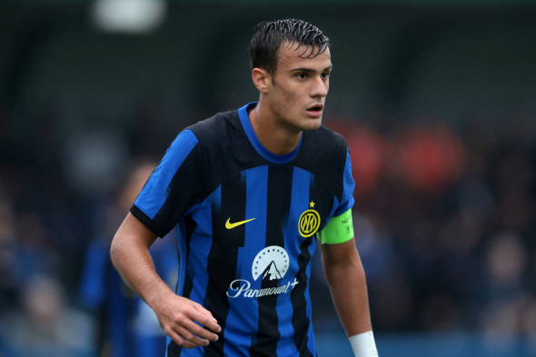Milan, Italy, 24th October 2023. Aleksander Stankovic of Internazionale reacts during the UEFA Youth League match at You