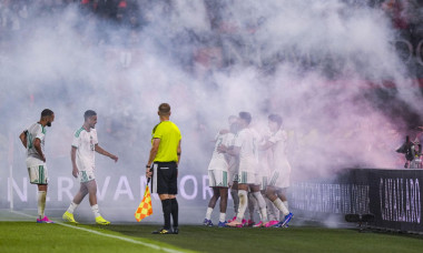 ROTTERDAM , 03-06-2026 , Stadium Feijenoord de Kuip , season 2025 / 2026 , FIFA International football , friendly match between The Netherlands and Algeria , picture shows Algeria player Anis Hadj Moussa scores the 0-1