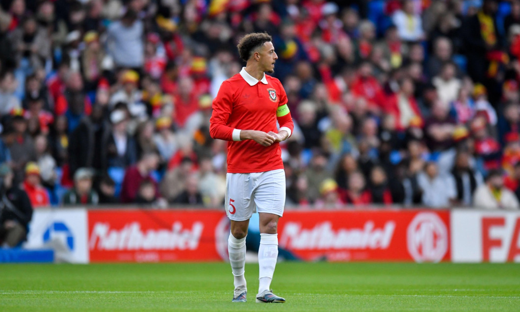 Cardiff, Wales. 2 June 2026. Ethan Ampadu of Wales during the International Friendly between Wales and Ghana at the Cardiff City Stadium in Cardiff, Wales, UK on 2 June 2026. Credit: Duncan Thomas/Majestic Media.