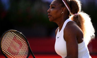 Serena Williams of United States in action against Nicole Melichar-Martinez of United States and Erin Routliffe of New Zealand during day two of the HSBC Championships at The Queen's Club, London. Picture date: Tuesday June 9, 2026.