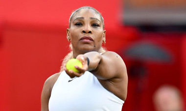 Serena Williams of America in action with her doubles partner Victoria Mboko of Canada against Nicole Melichar Martinez of America and Erin Routliffe of New Zealand - HSBC Championships 2026, Queens Club, London, UK - 9th June 2026