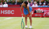 Great Britain's Emma Raducanu reacts during her Women's singles final match against Croatia's Donna Vekic on day seven of the HSBC Championships at The Queen's Club, London. Picture date: Sunday June 14, 2026.