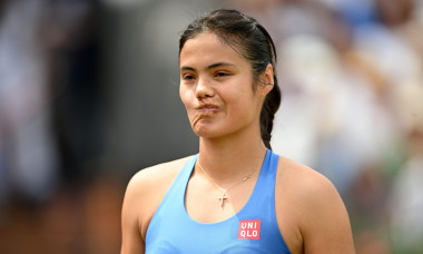 Emma Raducanu of Great Britain in action against Donna Vekic of Croatia during the finals of HSBC Championships - HSBC Championships 2026, Queens Club, London, UK - 14th June 2026
