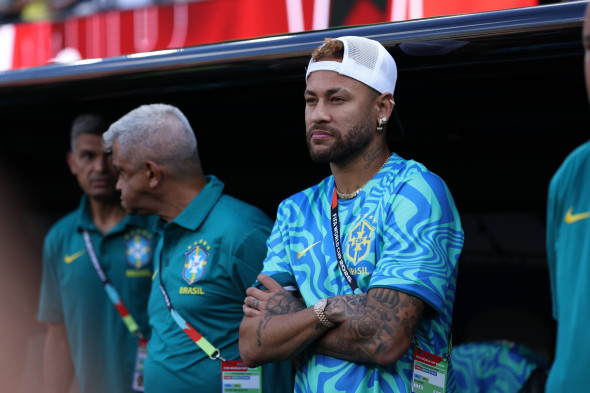 EAST RUTHERFORD, NEW JERSEY - JUNE 13: Neymar of Team Brazil looks on during the 2026 FIFA World Cup, WM, Weltmeistersch