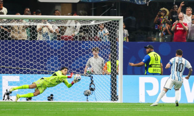 Atlanta, United States. 07th July, 2026. Mostafa Shobeir goalkeeper of Egypt saves Messi's player of Argentina penalty during the Round of 16 match between Argentina and Egypt at the FIFA World Cup, at Atlanta Stadium, in Georgia, United States, on Tuesda