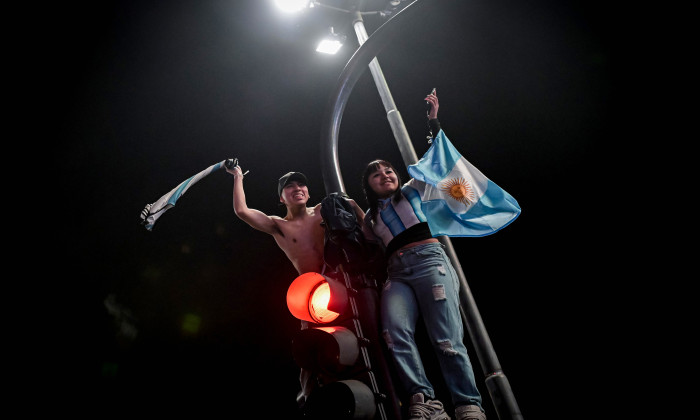 Fans Of Argentina Celebrate The Victory Against England In The FIFA World Cup 2026