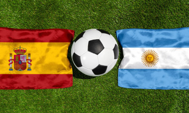 July 16, 2026: PHOTO MONTAGE, 2026 FIFA World Cup, WM, Weltmeisterschaft, Fussball National flags of Spain and Argentina