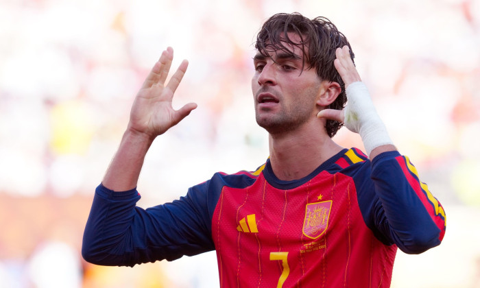 Spain’s Ferran Torres celebrates scoring their side's first goal of the game during the FIFA World Cup 2026 final at the New York-New Jersey Stadium. Picture date: Sunday July 19, 2026.