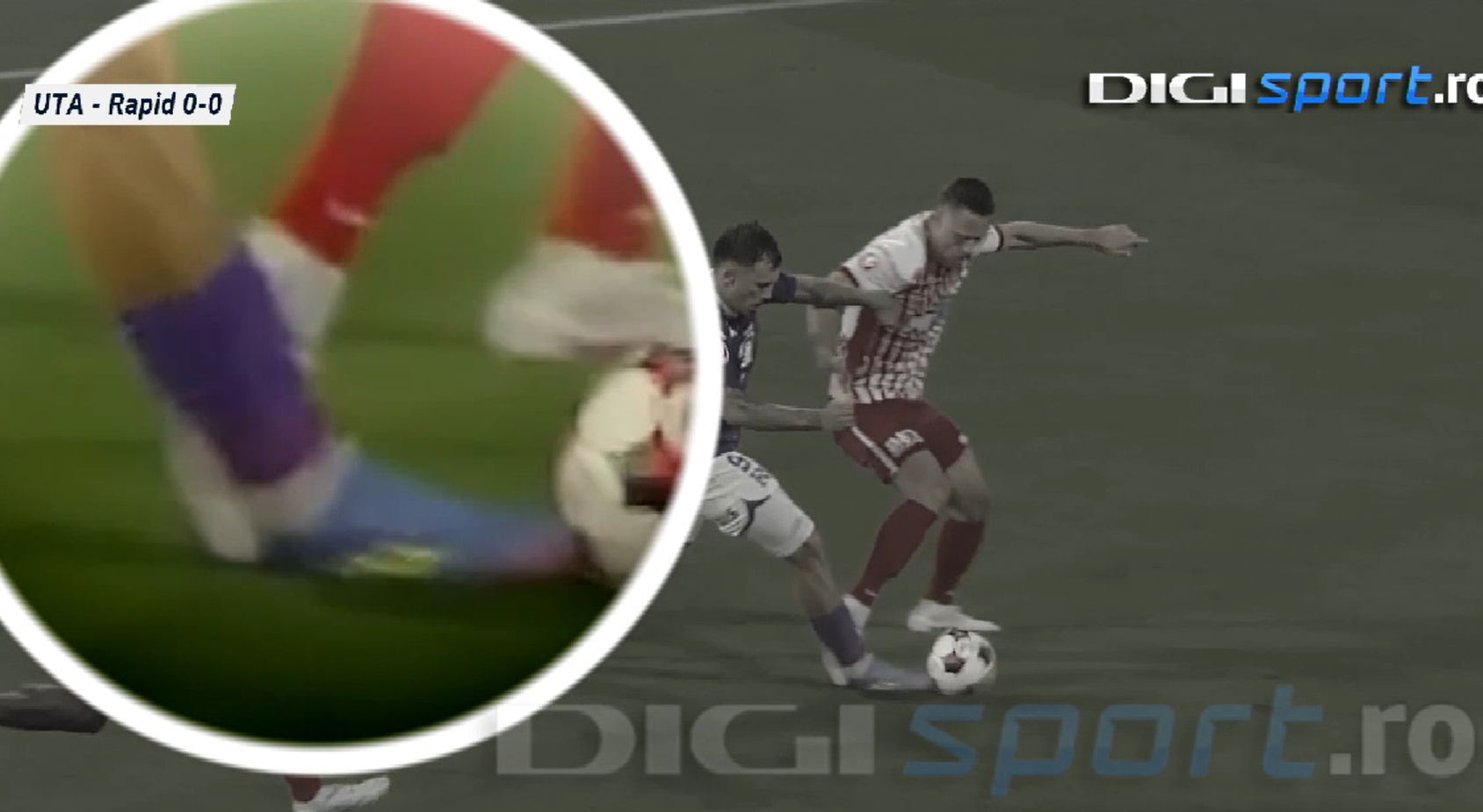 2 la 1: au dat verdictul la cea mai controversată fază din UTA - Rapid! Giuleștenii au cerut penalty în minutul 90+3