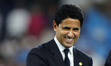 Salzburg , Austria 12th August 2026 . PSG’s President Nasser Al-Khelaïfi is seen during the UEFA Super Cup Finale soccer Match between PSG and Aston Villa in the Red Bull Arena Stadium . Credit: Davide Elias / Alamy Live News