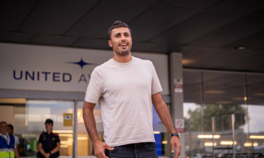Rodrigo Hernandez arrives in Barcelona after being signed by FC Barcelona, Barca for the 26-27 season, on August 17, 202