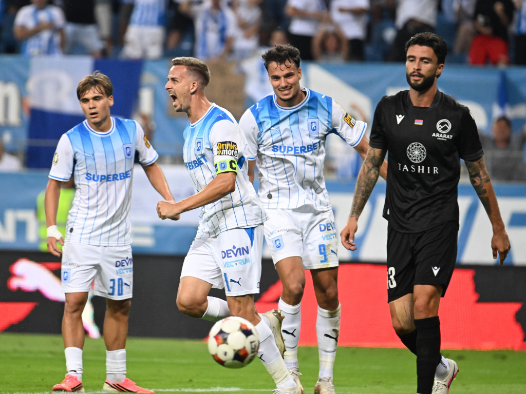 Universitatea Craiova - Ararat-Armenia 1-1. Doar egal pe ”Ion Oblemenco”! Calificarea se joacă în deplasare