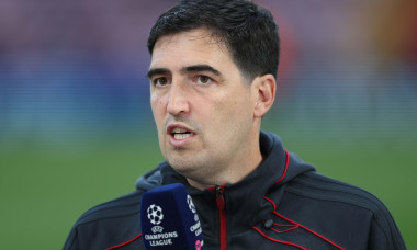 Liverpool, UK. 09th Sep, 2026. LIVERPOOL, ENGLAND, SEPTEMBER 9: Andoni Iraola Manager of Liverpool during The UEFA Champions League match in The League Phase between Liverpool v Atletico Madrid at Anfield Stadium, Liverpool, England, on September 9. (Phot