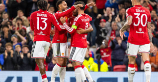 UEFA Champions League 2026 2027 league phase game between teams of Manchester United and Sabah FC
