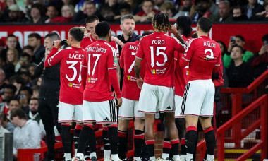 Michael Carrick manager of Manchester United gives his team instructions during the Carabao Cup round 3 match Manchester United vs Brighton &amp; Hove Albion at Old Trafford, Manchester, United Kingdom on 16 September 2026 (Photo by Mark Cosgrove/News Images