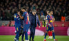 Barcelona, Spain. 03rd Mar, 2026. Lamine Yamal (FC Barcelona) and Alejandro Balde (FC Barcelona) are seen during a Copa del Rey match between FC Barcelona and Atletico de Madrid at Spotify Camp Nou in Barcelona, Spain, on March 03 2026. Photo by Felipe Mo