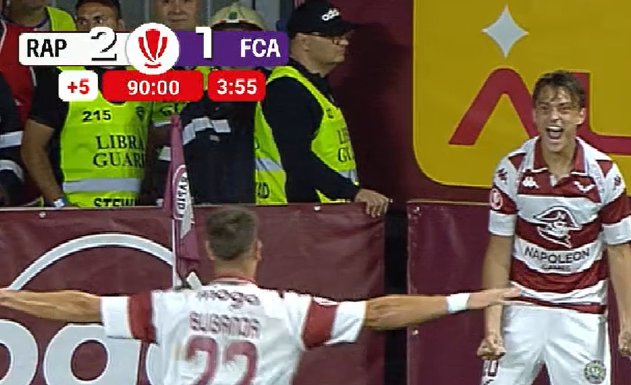 Ce nebunie! Andrei Șucu, GOL în minutul 90+4 din Rapid - FC Argeș! Dan și Diana Șucu, în delir