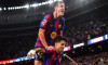 Barcelona, Espagne. 17th Sep, 2026. Joao CANCELO of Barcelona celebrate his goal with Dani OLMO of Barcelona during the Spanish championship LaLiga football match between FC Barcelona and Racing Santander on 16 September 2026 at Camp Nou stadium in Barcel