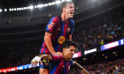 Barcelona, Espagne. 17th Sep, 2026. Joao CANCELO of Barcelona celebrate his goal with Dani OLMO of Barcelona during the Spanish championship LaLiga football match between FC Barcelona and Racing Santander on 16 September 2026 at Camp Nou stadium in Barcel