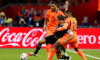 Amsterdam, Netherlands. 24th Sep, 2026. v.l.n.r.: Cody Gakpo (Niederlande), Younes Ebnoutalib (Deutschland) iund Denzel Dumfries (Niederlande), im UEFA-Nations-League-Spiel zwischen den Niederlanden und Deutschland in der Johan Cruijff ArenA, Amsterdam, N