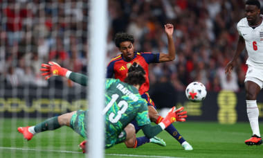 London, UK. 26th Sep, 2026. Lamine Yamal of Spain scores to make it 1-0 during the England vs Spain UEFA Nations League match at Wembley Stadium, London. Picture credit should read: Paul Terry/Sportimage Credit: Sportimage Ltd/Alamy Live News