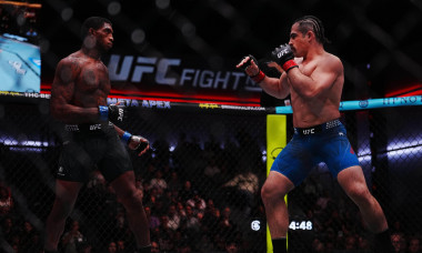 Las Vegas, USA. 26th Sep, 2026. LAS VEGAS, NV - September 26 : Luis Hernandez and Sedriques Dumas meet in the octagon for a 3-round bout at UFC Fight Night - Rosas Jr. vs Barcelos at META Apex on September 26, 2026 in Las Vegas, NV. (Photo by Louis Grasse