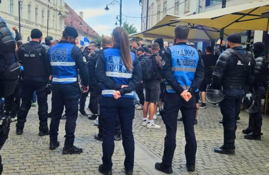 Incidente violente la Sibiu: Jandarmeria a intervenit în forță