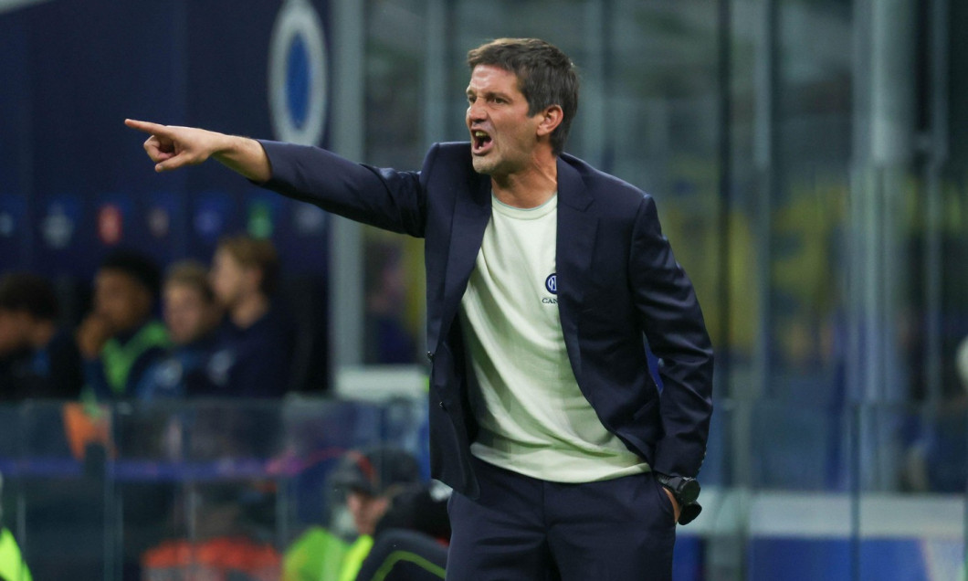 IPA89648468 - Champions League, Group Stage, Day 2, Meazza Stadium, Inter vs. Club Brugge; pictured: Coach Cristian Chivu (Inter)