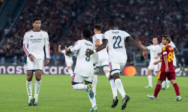Rome, Italy. 14th Oct, 2026. Endrick of Real Madrid CF scores third goal during the AS Roma v Real Madrid C.F. - UEFA Champions League 2026/27 League Phase MD2 at Stadio Olimpico on October 14, 2026 in Rome, Italy Credit: Giuseppe Maffia/Alamy Live News