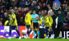 Fenerbahce's Mason Greenwood (centre) is substituted off as team-mate Fenerbahce's Romelu Lukaku (left) is substituted on during the UEFA Champions League, league phase match at Villa Park, Birmingham. Picture date: Wednesday October 14, 2026.