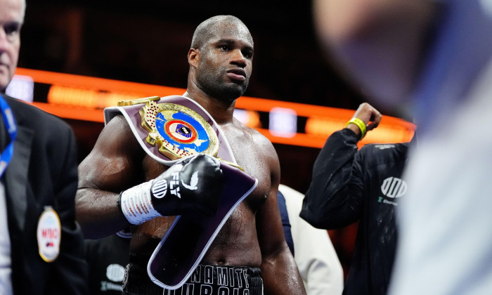 Daniel Dubois after winning his Heavyweight bout against Fabio Wardley at The O2 Arena, London. Picture date: Saturday October 17, 2026.