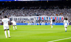 October 18, 2026, Estadio Santiago Bernabeu, Madrid, Spain: Fans of Real Madrid shows a tifo during La Liga EA Sports match between Real Madrid and Sevilla at Estadio Santiago Bernabeu on October 18, 2026 in Madrid, Spain.