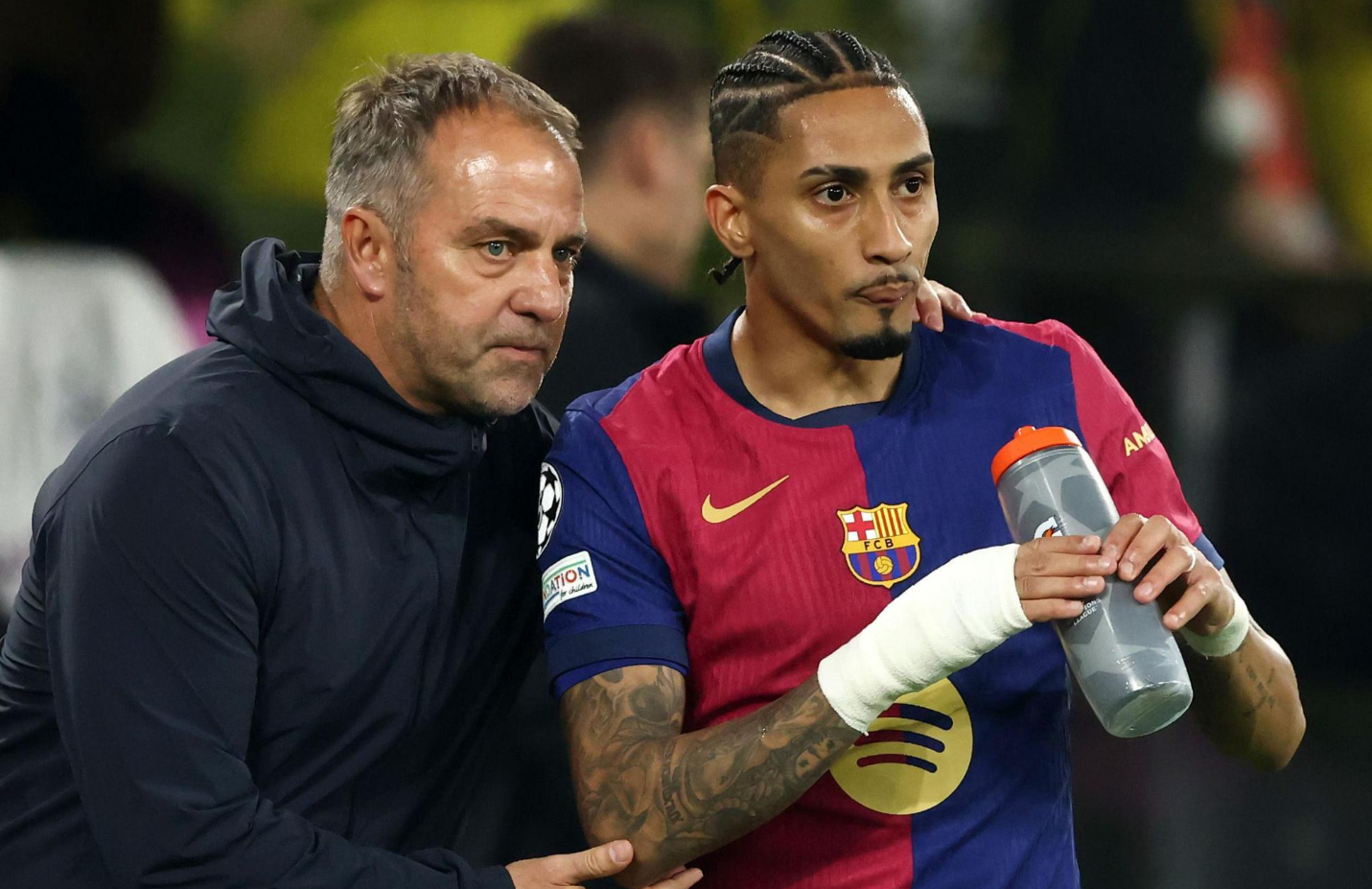 Hansi Flick a anunțat ce se întâmplă cu Raphinha, înainte de PSG - Barcelona: ”E sigur ce vă spun”