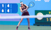 Wuhan, China. 13th Oct, 2026. Sorana Cirstea of Romania seen in action with Hanyu Guo of China (Not in view) during the Wuhan Open final match at the Optics Valley International Tennis Center. Hanyu Guo defeated Sorana Cirstea with a score of 1-6, 7-6, 7-