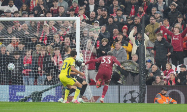 Ronald Araújo of Liverpool FC scores a goal to make it scores a goal to make it 2-2 during Liverpool v Villarreal CF UEFA Champions League Matchday 3 at Anfield, Liverpool, England on 20 October 2026 Credit: Steve Flynn/Every Second Media