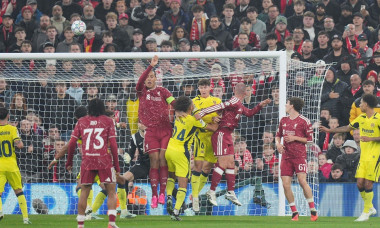 Alexis Mac Allister of Liverpool FC heads a goal to make it 1-2 during Liverpool v Villarreal CF UEFA Champions League Matchday 3 at Anfield, Liverpool, England on 20 October 2026 Credit: Steve Flynn/Every Second Media Credi