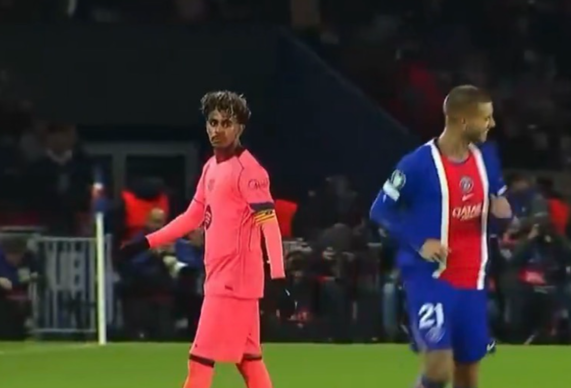 Viral: Lucas Hernandez l-a lovit cu palma peste față pe Lamine Yamal în PSG - Barcelona 2-4