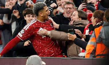 Liverpool, UK. 20th Oct, 2026. Ronald Araujo of Liverpool celebrates scoring their second goal (2-2) during the Liverpool vs Villarreal UEFA Champions League match at Anfield, Liverpool. Picture credit should read: Cody Froggatt/Sportimage Credit: Sportim