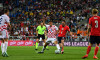 Rijelka, Croatia. 03rd Oct, 2026. RIJEKA, CROATIA - OCTOBER 03: Mario Pasalic of Croatia (CL) in action against Alex Scott of England (CR) during the UEFA Nations League, League A Group A3, match between Croatia and England at Stadion Rujevica, Rijeka on