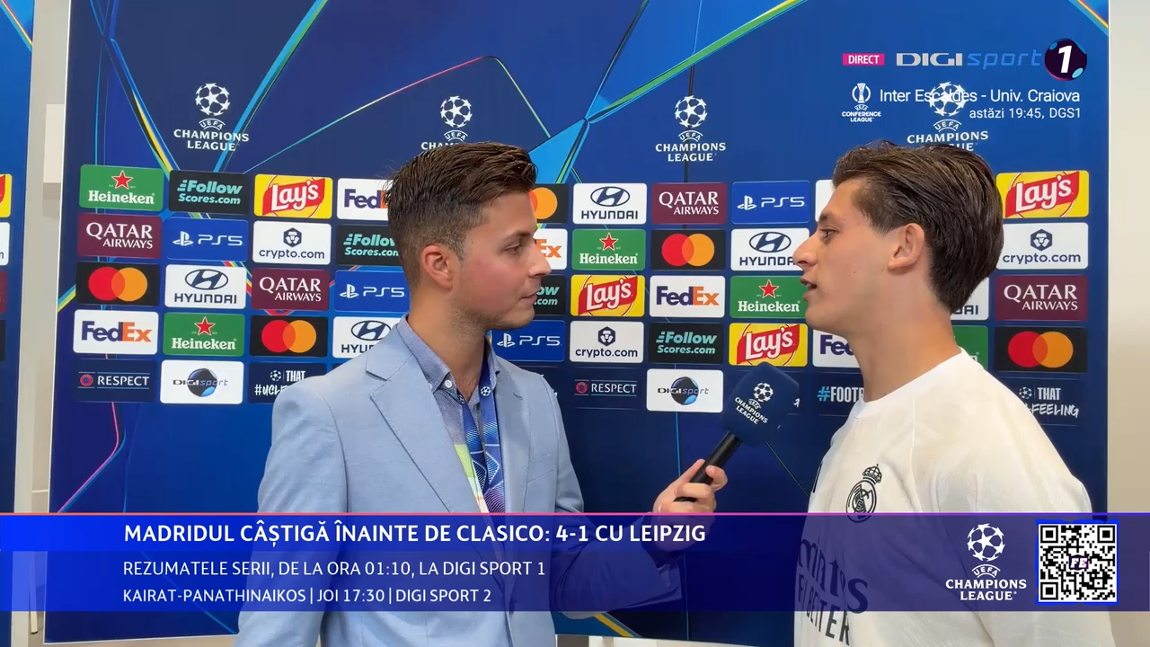 Arda Guler, interviu pentru Digi Sport după Real Madrid - RB Leipzig 4-1