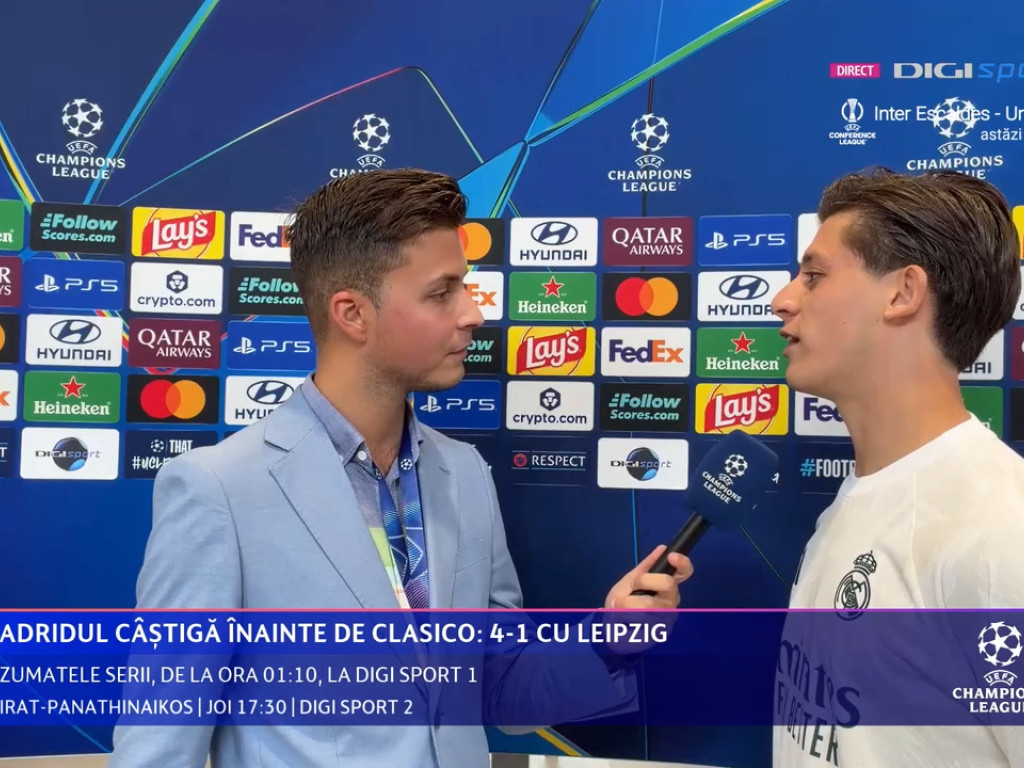 Arda Guler, interviu pentru Digi Sport după Real Madrid - RB Leipzig 4-1