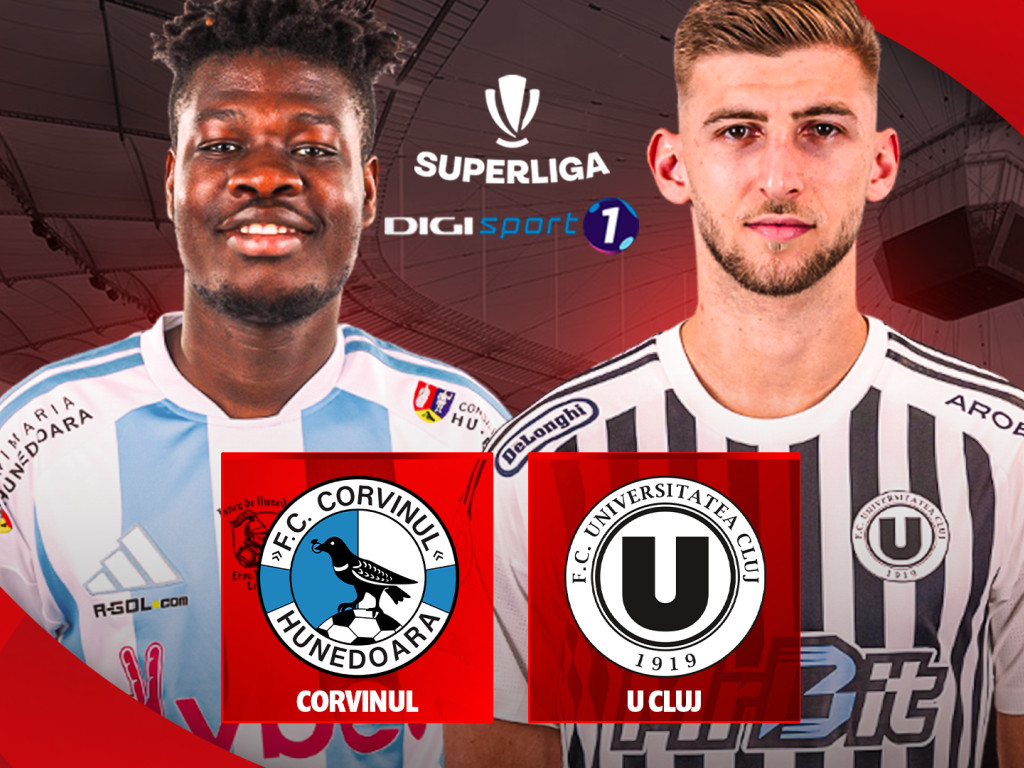 Corvinul - U Cluj Live Video 21:00, Digi Sport 1 | Revedere după 35 de ani