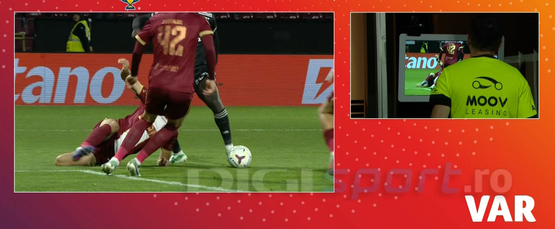 Penalty pentru ”U” Cluj cu CFR, după un fault la Macalou! Centralul a mers la VAR