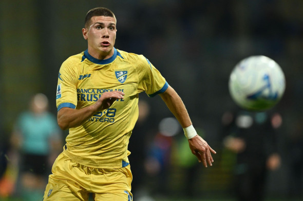 IPA90334031 - Giorgi Kvernadze of Frosinone Calcio is in action during Matchday 9 of the Serie A Championship between Frosinone Calcio and U.S. Lecce at Benito Stirpe Stadium on October 29, 2026, in Frosinone, Italy.