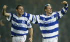 Marc Bircham and Kevin Gallen celebrate