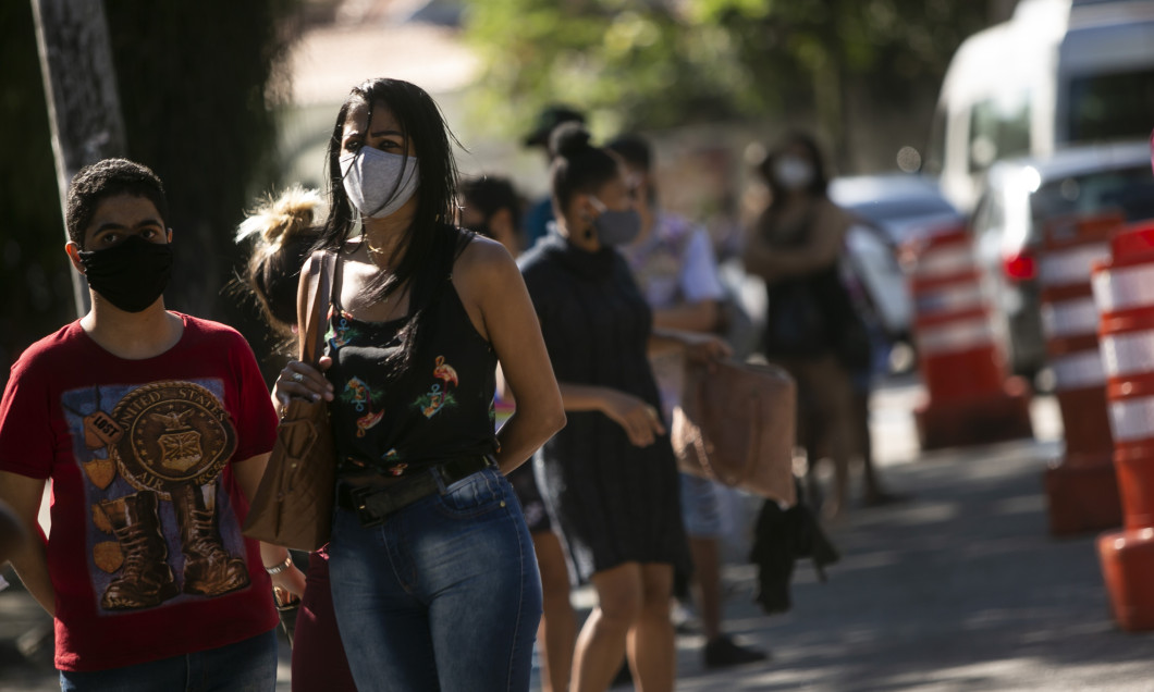Crowds Line Up at Caixa Economica Federal to Receive the Second Installment of the Urgent Government Benefit Due to the Coronavirus (COVID - 19) Pandemic