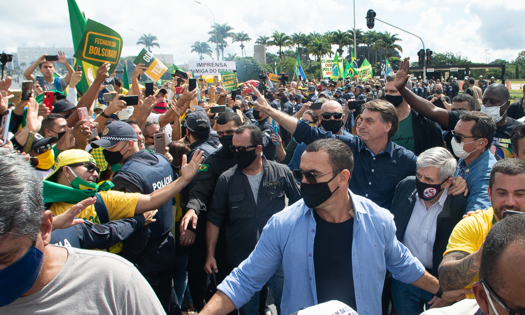 Bolsonaro Speaks with his Supporters in Front of Palacio do Planalto Amidst the Coronavirus (COVID - 19) Pandemic