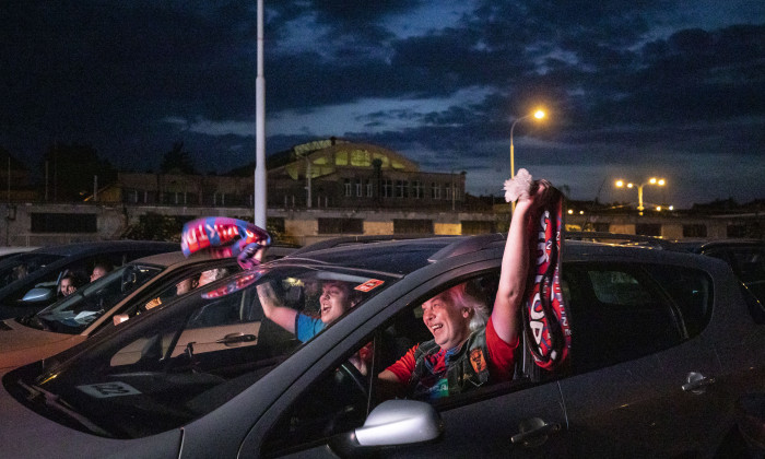 Drive-In Cinema Shows AC Sparta Prague Vs. FC Viktoria Plzen As Top-Flight Football Resumes