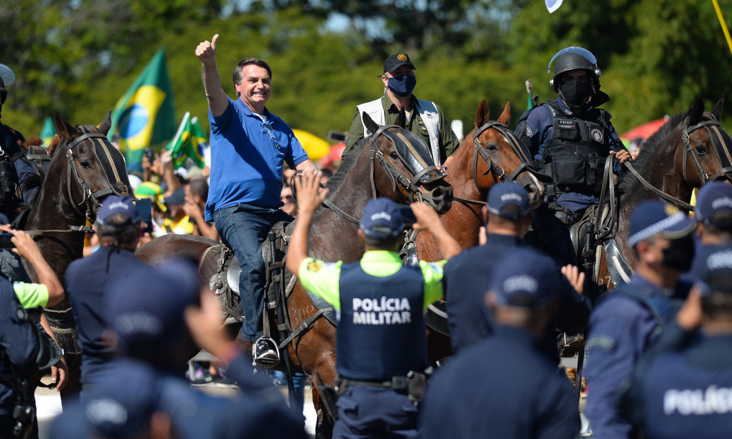 Bolsonaro Attends Manifestation With His Supporters in Front of Palacio do Planalto Amidst the Coronavirus (COVID - 19) Pandemic